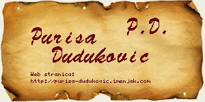 Puriša Duduković vizit kartica